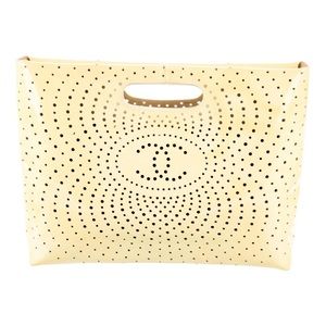 Authentic Chanel Perforated Patent Leather Clutch